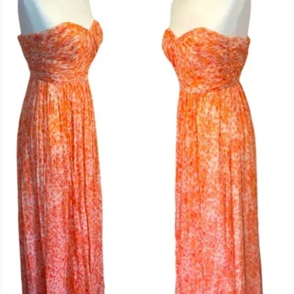 J. Crew Dresses & Skirts - J.Crew Elegant Orange Floral Maxi Dress Size 00 NWT